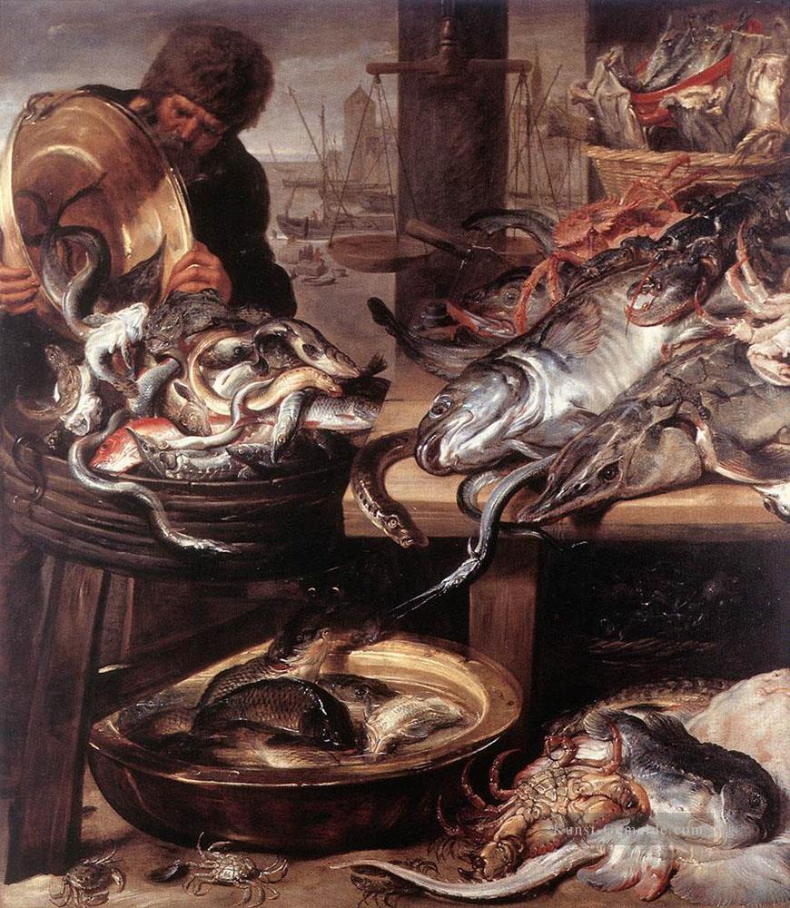 Der Fischhändler Stillleben Frans Snyders Ölgemälde